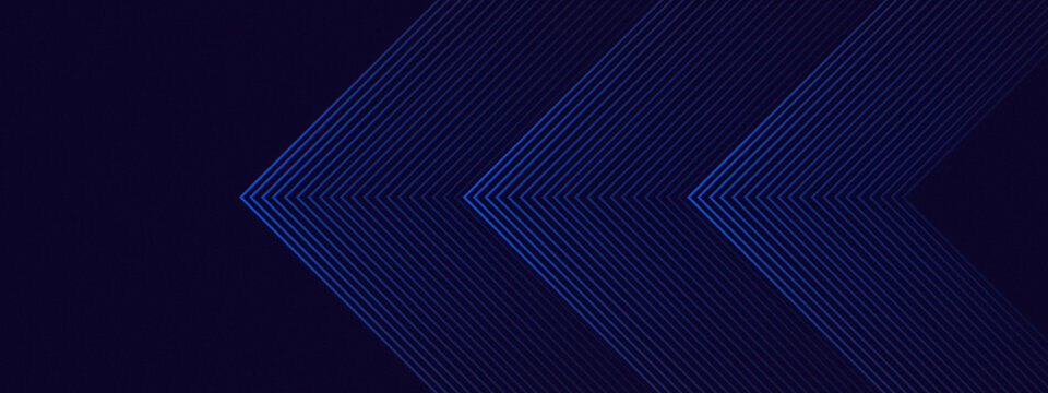 Minimalist dark blue background with thin neon blue lines forming arrow patterns
