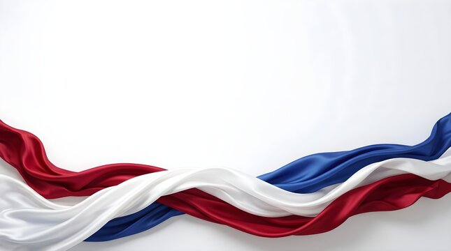 French flag colors on wavy silk fabric