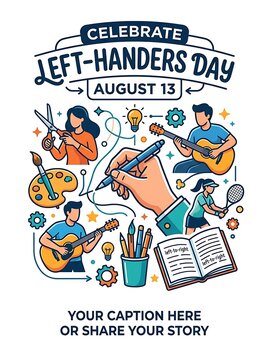 International left handers day celebration with creative activities