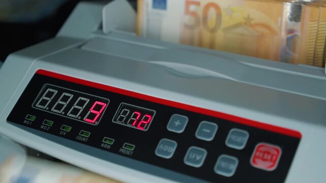 Digital Cash Register with Electronic Payment Terminal and Calculator for Business Finance Accounting in Kitchen Office and Factory Workplace