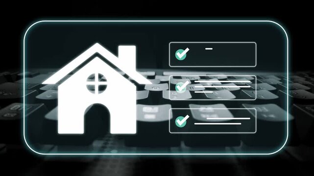 Digital Home Concept with Checklists on Computer Keyboard Representing Online Real Estate Management and Home Planning in Modern Technology Environment Gluon.