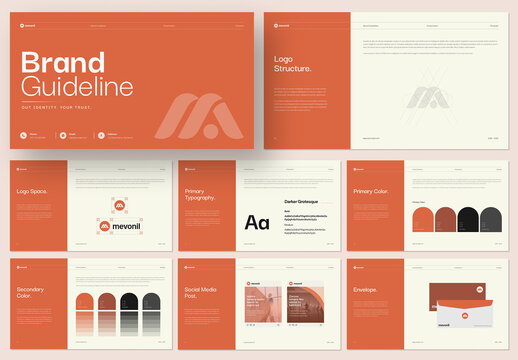 Modern Brand Guideline Presentation Template with Minimal Clean Layout