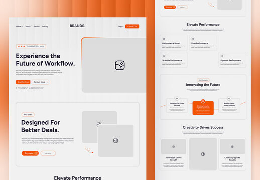 Website Wireframe Landing Page Template Layout