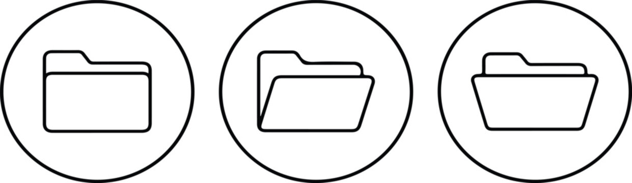 File folder icon set. Design for app, logo etc. Vector EPS.eps