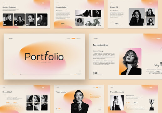 Creative Digital Portfolio Template with Orange & Pink Gradient