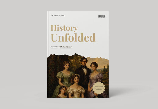 Vintage History Book Cover Template for Academic Textbook and Literature Design