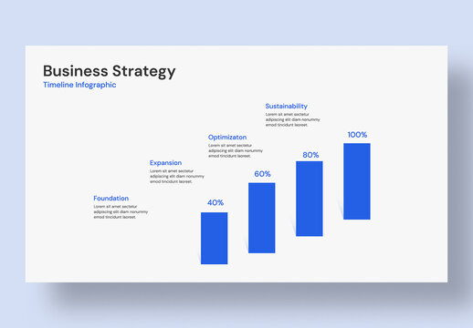 Strategic Business Growth Timeline Infographic with 4 Steps
