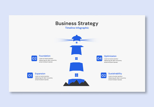 4 Steps Infographic Template for Business Growth Roadmap and Milestones