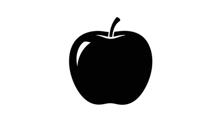Apple silhouette stands as a bold graphic representation of healthy fruit for nutritional branding. © berkah