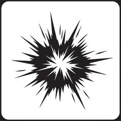 Fototapeta premium Black and white comic book style explosion burst shape icon graphic element