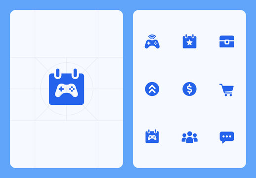 Gaming Marketplace and Digital Store Icon Set