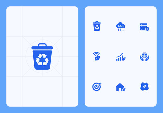 Green Technology and Eco Friendly Line Icon Set