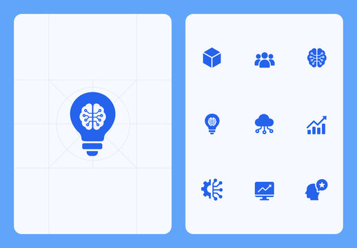 Modern AI Technology Icon Set