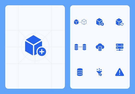 Cloud Storage and Database Management Icon Set