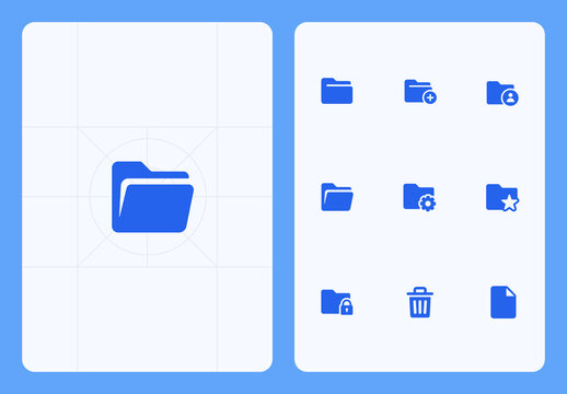 Folder and File System Management Icon Set