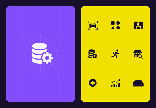 AI Data Analytics and Digital Business Icons