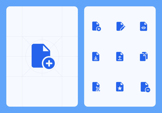 Office Document File Management Icons Set