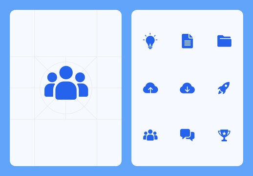 Team Collaboration and Business Productivity Icons Set