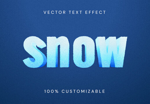 Blue and White Snow Text Effect