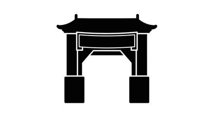 Torii gate stands as a traditional architectural icon representing historical cultural landmarks. © berkah