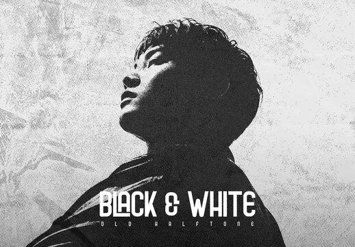 Black and White Old Halftone Photo Effect