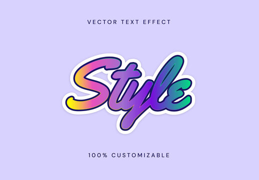 Colorful Script Sticker Text Effect