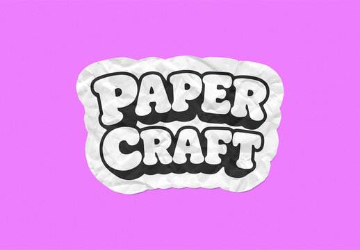 Crumpled Paper Sticker Mockup Template