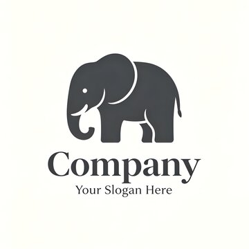 Dark gray elephant silhouette logo with bold typography, symbolizing wisdom, strength, and reliability