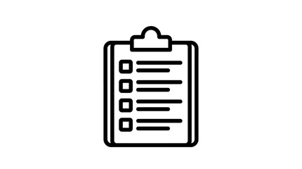 Fototapeta premium Clipboard with a lined checklist shows a professional list of tasks on a digital document.