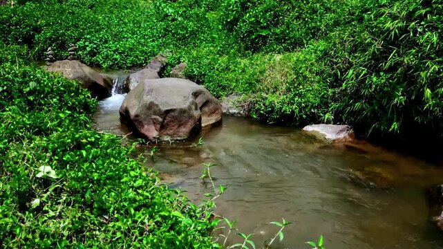 Calming ASMR river current flowing steadily over rocks, perfect for anxiety relief, deep sleep, and creating a tranquil environment for rest and relaxation.