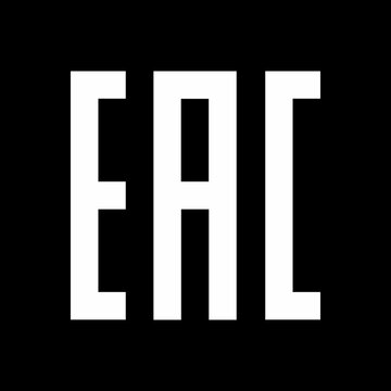 EAC Eurasian Conformity Certification Mark Icon on Black Background