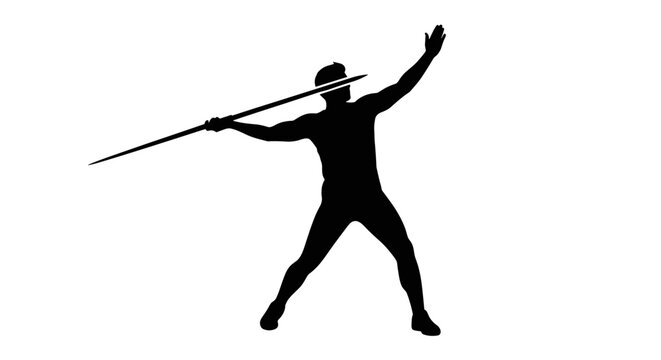 Man throwing javelin in motion 2.