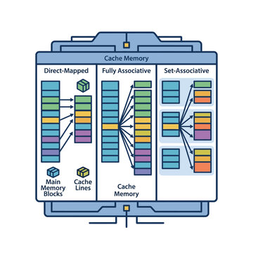 Detailed diagram of computer cache memory architecture.