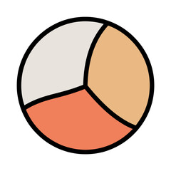 Fototapeta premium Flat vector pie chart with three segments