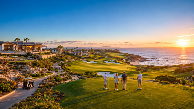 Luxury Golf Course At Coastal Sunset