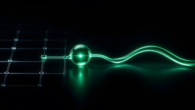 Glowing Energy Pulse Traveling Across Digital Grid Representing Data Flow Precision and Intelligent Connectivity