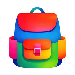 Obraz premium PNG Colorful vibrant backpack illustration.
