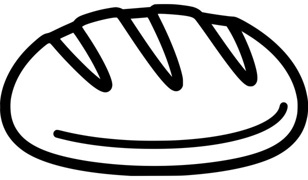 Bread Loaf Line Icon Vector Bakery Food Symbol Design Template Isolated on White Background