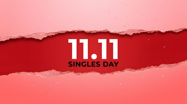 Torn paper reveals 1111 singles day message