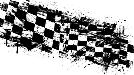 Obraz premium Grunge Checkered Racing Flag Graphic