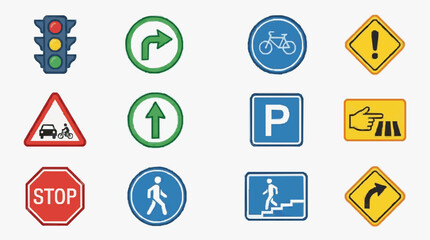 Fototapeta premium Traffic Road Signs Collection.