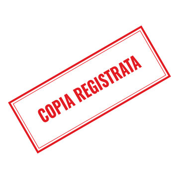 Red copia registrata stamp text icon isolated on transparent background