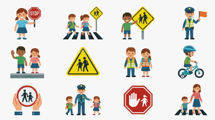 Fototapeta premium Children Learning Traffic Safety Rules.