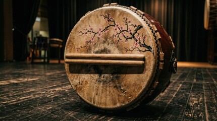 Naklejka premium Classic Taiko Drum Close Up