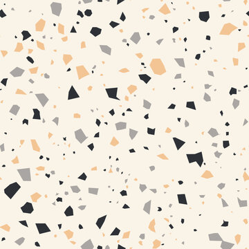 Seamless Terrazzo Pattern with Colorful Stone Chips.