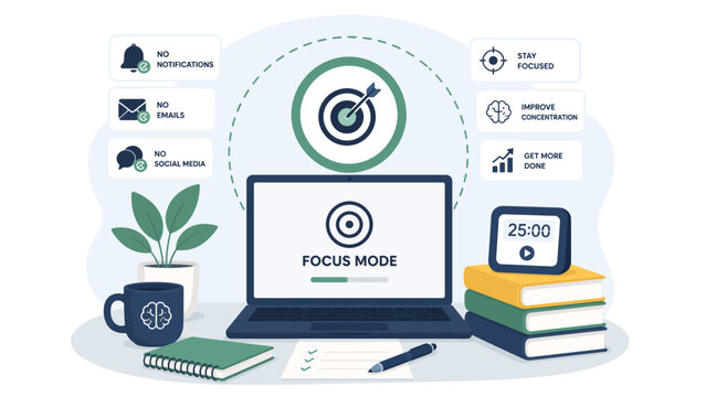 Strategic goal achievement and multitasking business concept