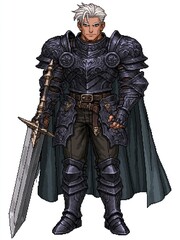 Fototapeta premium Epic Male Warrior Character Design: Animated Knight in Detailed Armor with Sword and Cloak - Fantasy Digital Art