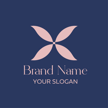 Elegant Abstract Geometric Flower X Logo