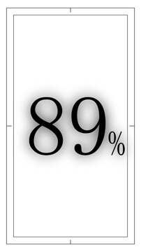 89 percent progress indicator animation for digital interface