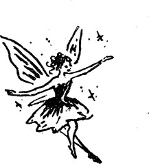 Hand Drawn Pirouetting Fairy Vector Illustration © Bria W.